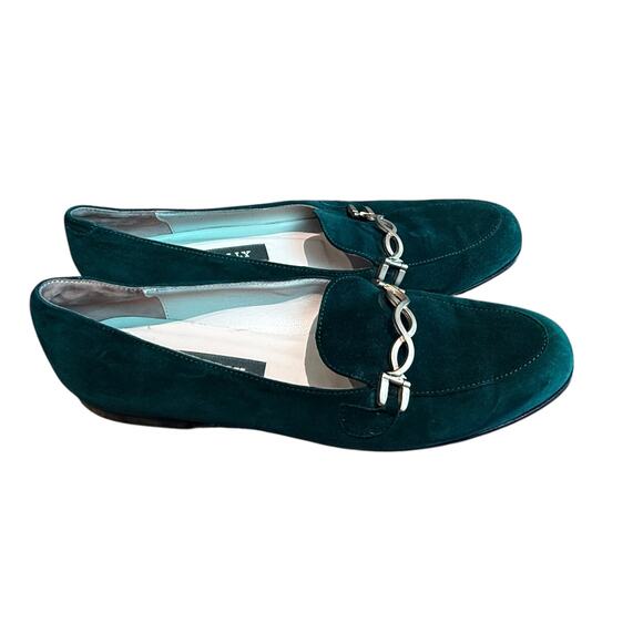 Bally of Switzerland April Hunter Green Suede Loafers Size 8 N Made in Italy - Picture 5 of 12